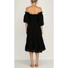 image:imageRVivimos Womens Summer Cotton Lantern Sleeves Ruffled Off Shoulder ALine Midi DressesBlack