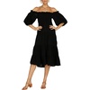 image:imageRVivimos Womens Summer Cotton Lantern Sleeves Ruffled Off Shoulder ALine Midi DressesBlack