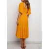 image:imageRVivimos Womens Summer Cotton Lantern Sleeves Ruffled Off Shoulder ALine Midi DressesGinger