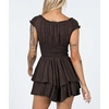 image:imageRVivimos Womens Summer Cotton Puff Sleeves Layered Ruffles Casual Boho Swing Mini DressesBrown