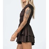 image:imageRVivimos Womens Summer Cotton Puff Sleeves Layered Ruffles Casual Boho Swing Mini DressesBrown