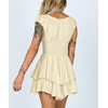 image:imageRVivimos Womens Summer Cotton Puff Sleeves Layered Ruffles Casual Boho Swing Mini DressesLight Yellow