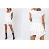 image:imageRVivimos Womens Summer Cotton Puff Sleeves Layered Ruffles Casual Boho Swing Mini DressesWhite