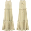 image:imageRVivimos Womens Summer Dress Sleeveless Halter Layered Ruffles Casual Boho Flowy Maxi DressBeige