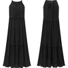 image:imageRVivimos Womens Summer Dress Sleeveless Halter Layered Ruffles Casual Boho Flowy Maxi DressBlack