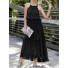 image:imageRVivimos Womens Summer Dress Sleeveless Halter Layered Ruffles Casual Boho Flowy Maxi DressBlack