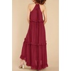 image:imageRVivimos Womens Summer Dress Sleeveless Halter Layered Ruffles Casual Boho Flowy Maxi DressBurgundy