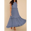 image:imageRVivimos Womens Summer Dress Sleeveless Halter Layered Ruffles Casual Boho Flowy Maxi DressDusty Blue