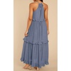 image:imageRVivimos Womens Summer Dress Sleeveless Halter Layered Ruffles Casual Boho Flowy Maxi DressDusty Blue