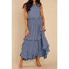 image:imageRVivimos Womens Summer Dress Sleeveless Halter Layered Ruffles Casual Boho Flowy Maxi DressDusty Blue