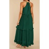 image:imageRVivimos Womens Summer Dress Sleeveless Halter Layered Ruffles Casual Boho Flowy Maxi DressEmerald Green