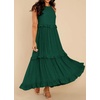 image:imageRVivimos Womens Summer Dress Sleeveless Halter Layered Ruffles Casual Boho Flowy Maxi DressEmerald Green