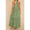 image:imageRVivimos Womens Summer Dress Sleeveless Halter Layered Ruffles Casual Boho Flowy Maxi DressGreen