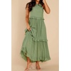 image:imageRVivimos Womens Summer Dress Sleeveless Halter Layered Ruffles Casual Boho Flowy Maxi DressGreen