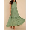 image:imageRVivimos Womens Summer Dress Sleeveless Halter Layered Ruffles Casual Boho Flowy Maxi DressGreen