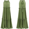 image:imageRVivimos Womens Summer Dress Sleeveless Halter Layered Ruffles Casual Boho Flowy Maxi DressGreen