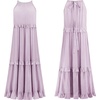 image:imageRVivimos Womens Summer Dress Sleeveless Halter Layered Ruffles Casual Boho Flowy Maxi DressLavender