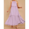 image:imageRVivimos Womens Summer Dress Sleeveless Halter Layered Ruffles Casual Boho Flowy Maxi DressLavender