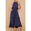 image:imageRVivimos Womens Summer Dress Sleeveless Halter Layered Ruffles Casual Boho Flowy Maxi DressNavyblue