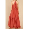 image:imageRVivimos Womens Summer Dress Sleeveless Halter Layered Ruffles Casual Boho Flowy Maxi DressOrange