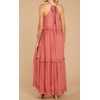 image:imageRVivimos Womens Summer Dress Sleeveless Halter Layered Ruffles Casual Boho Flowy Maxi DressPink