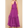 image:imageRVivimos Womens Summer Dress Sleeveless Halter Layered Ruffles Casual Boho Flowy Maxi DressPurple Red