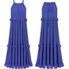 image:imageRVivimos Womens Summer Dress Sleeveless Halter Layered Ruffles Casual Boho Flowy Maxi DressRoyal Blue