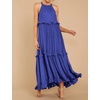 image:imageRVivimos Womens Summer Dress Sleeveless Halter Layered Ruffles Casual Boho Flowy Maxi DressRoyal Blue