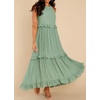 image:imageRVivimos Womens Summer Dress Sleeveless Halter Layered Ruffles Casual Boho Flowy Maxi DressSage Green