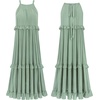 image:imageRVivimos Womens Summer Dress Sleeveless Halter Layered Ruffles Casual Boho Flowy Maxi DressSage Green
