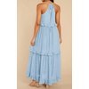 image:imageRVivimos Womens Summer Dress Sleeveless Halter Layered Ruffles Casual Boho Flowy Maxi DressSkyblue