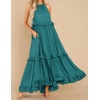 image:imageRVivimos Womens Summer Dress Sleeveless Halter Layered Ruffles Casual Boho Flowy Maxi DressTeal