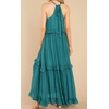 image:imageRVivimos Womens Summer Dress Sleeveless Halter Layered Ruffles Casual Boho Flowy Maxi DressTeal