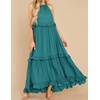 image:imageRVivimos Womens Summer Dress Sleeveless Halter Layered Ruffles Casual Boho Flowy Maxi DressTeal