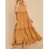 image:imageRVivimos Womens Summer Dress Sleeveless Halter Layered Ruffles Casual Boho Flowy Maxi DressYellow