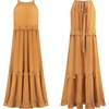 image:imageRVivimos Womens Summer Dress Sleeveless Halter Layered Ruffles Casual Boho Flowy Maxi DressYellow