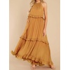 image:imageRVivimos Womens Summer Dress Sleeveless Halter Layered Ruffles Casual Boho Flowy Maxi DressYellow