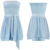 image:imageRVivimos Womens Summer Linen Ruffles Boho Casual Tube Playsuits Short Jumpsuit RompersStyle1blue