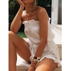 image:imageRVivimos Womens Summer Linen Ruffles Boho Casual Tube Playsuits Short Jumpsuit RompersStyle2white
