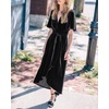 image:imageRVivimos Womens Velvet Pleated Wrap Tie Waist Elegant Flowy Party Plus Size Midi DressesBlack Belt