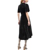 image:imageRVivimos Womens Velvet Pleated Wrap Tie Waist Elegant Flowy Party Plus Size Midi DressesBlack Belt