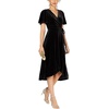 image:imageRVivimos Womens Velvet Pleated Wrap Tie Waist Elegant Flowy Party Plus Size Midi DressesBlack Wrap
