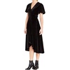image:imageRVivimos Womens Velvet Pleated Wrap Tie Waist Elegant Flowy Party Plus Size Midi DressesBlack Wrap