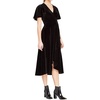 image:imageRVivimos Womens Velvet Pleated Wrap Tie Waist Elegant Flowy Party Plus Size Midi DressesBlack Wrap