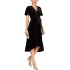 image:imageRVivimos Womens Velvet Pleated Wrap Tie Waist Elegant Flowy Party Plus Size Midi DressesBlack Wrap