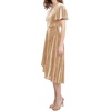 image:imageRVivimos Womens Velvet Pleated Wrap Tie Waist Elegant Flowy Party Plus Size Midi DressesChampagneW