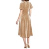 image:imageRVivimos Womens Velvet Pleated Wrap Tie Waist Elegant Flowy Party Plus Size Midi DressesChampagneW