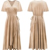 image:imageRVivimos Womens Velvet Pleated Wrap Tie Waist Elegant Flowy Party Plus Size Midi DressesChampagneW