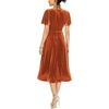 image:imageRVivimos Womens Velvet Pleated Wrap Tie Waist Elegant Flowy Party Plus Size Midi DressesRustbrownW