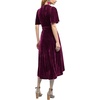 image:imageRVivimos Womens Velvet Pleated Wrap Tie Waist Elegant Flowy Party Plus Size Midi DressesWine Red Belt